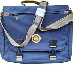 LEED'S Large Blue Multi-Compartment Laptop Bag w/ Secure Clasp Closure - OS